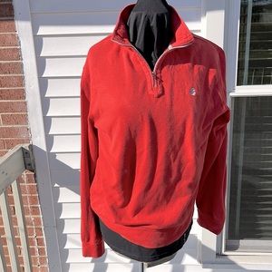 Men’s orange zip up ribbed sweater/sweatshirt